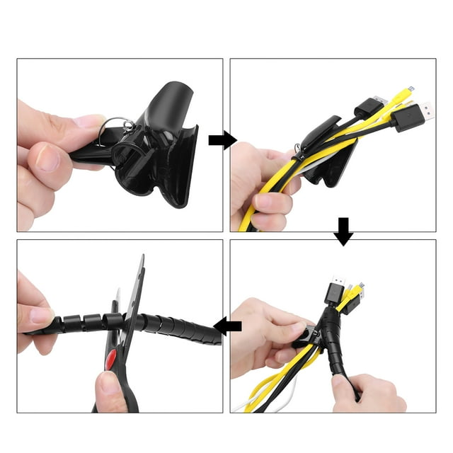 Organizador De Cables Espiral, Flexible Tubo Espiral Para Cables Protector De Cable Para Gestionar Y Ocultar Cable, Para TV Y Computadora Gestionar Y Ocultar Cables