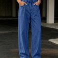 thumbnail image 2 of HOMADLES Men's Loose Fit Jeans Straight Leg Stretch Soft Casual Pants Side Pocket Fashion Pants Dark Blue Size 2XL, 2 of 6