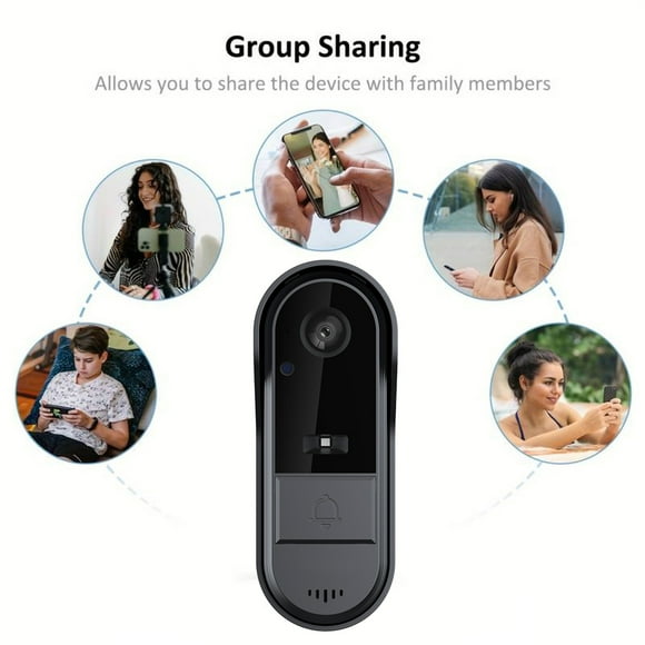 Camera Wireless Video Doorbell Camera with Wireless Chime Ringer Two Way Audio Tuya APP Control Night Viewing 2.4G WiFi Only TF Card/ Storage Door Bell Ringer Wireless with