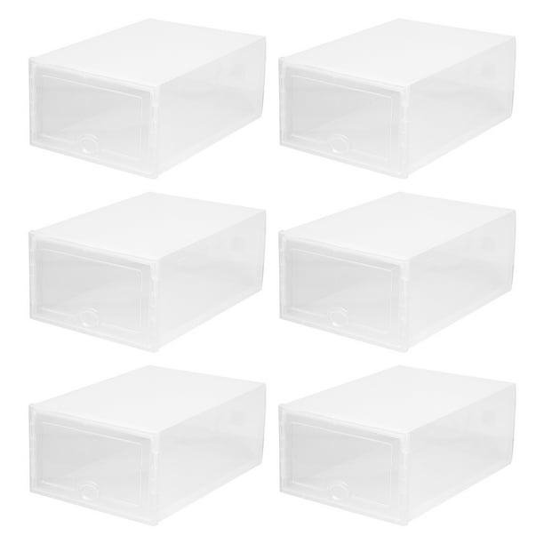 Caja de zapatos de plástico transparente tipo cajón, 6 unidades