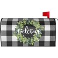 thumbnail image 2 of Black White Buffalo Plaid Summer Mailbox Covers Magnetic Large Size 25.5" X 21" Hops Wreath Welcome Summer Mailbox Cover Decorations Wrap, 2 of 6