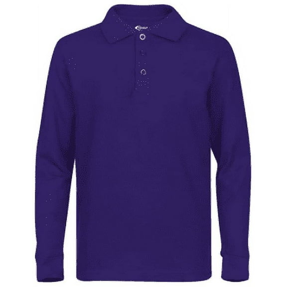 Premium Boys School Uniform Long Sleeve Stain Guard Polo Shirt