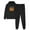 Black, variant on JURANMO Fashion 2 Piece Outfits for Women Happy Halloween Sweatsuit Casual Lightweight Drawstring Hooded Sweatshirts Comfy Elastic Waist Sweatpants Tracksuit Daily Deals Clearance White S