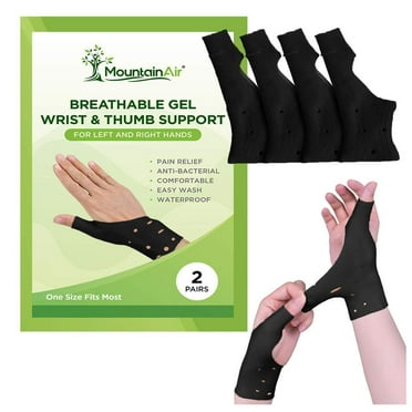 MountainAir Wrist and Thumb Brace - 2 Pairs – Unisex Wrist Splint to Fit Left or Right Hand – Wrist Support for Arthritis, Rheumatism, Carpal Tunnel Pain Relief – Flexible Silicone Thumb Brace