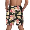 thumbnail image 4 of Goofa Rose Flowers Printed Men's Swim Trunks Board Shorts Quick Dry Mens Swimming Trunks with Compression Liner,Breathable Fit Hawaii Beach Shorts-, 4 of 9