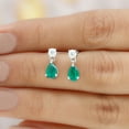 thumbnail image 5 of Rosec Jewels Pear Shape Emerald Teardrop Earrings with Moissanite for Women (AAA Quality), 925 Sterling Silver, 5 of 9