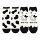 thumbnail image 2 of 2 Pairs Cute Cow Pattern Cotton Ankle Socks for Summer Black White Cartoon Design, Breathable, 2 of 3