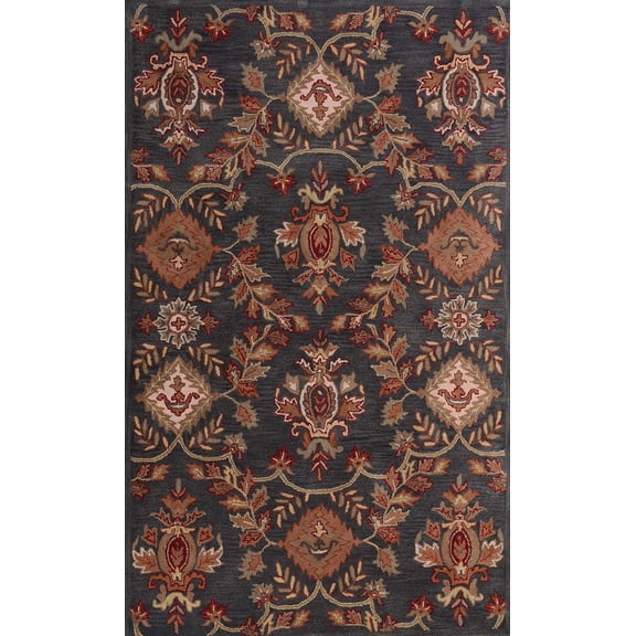 Impressa 01 5X8 Charcoal Handtufted Wool Area Rug