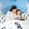 thumbnail image 5 of meiyoeat blue Ribbon Bow 7 Pieces Full Size Bedding Sets,Western Cowgirl Boots Print Full Size Bed in a Bag,Reversible, 5 of 7