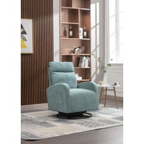 Upholstered Swivel Glider, Cosymart Rocking Chair for Nursery in Light Blue, Modern Style One Left Bag