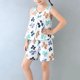 thumbnail image 1 of Conjuntos de camiseta sin mangas de cuello redondo para niños, traje fino de verano para niñas, conjunto de dos piezas de camiseta sin mangas y pantalones cortos, ropa de casa, conjunto de algodón par, 1 of 9