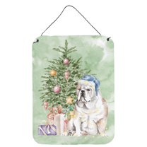 Carolines Treasures CK8212DS1216 Bulldog English Bulldog Christmas Presents and Tree Wall or Door Hanging Prints 12x16