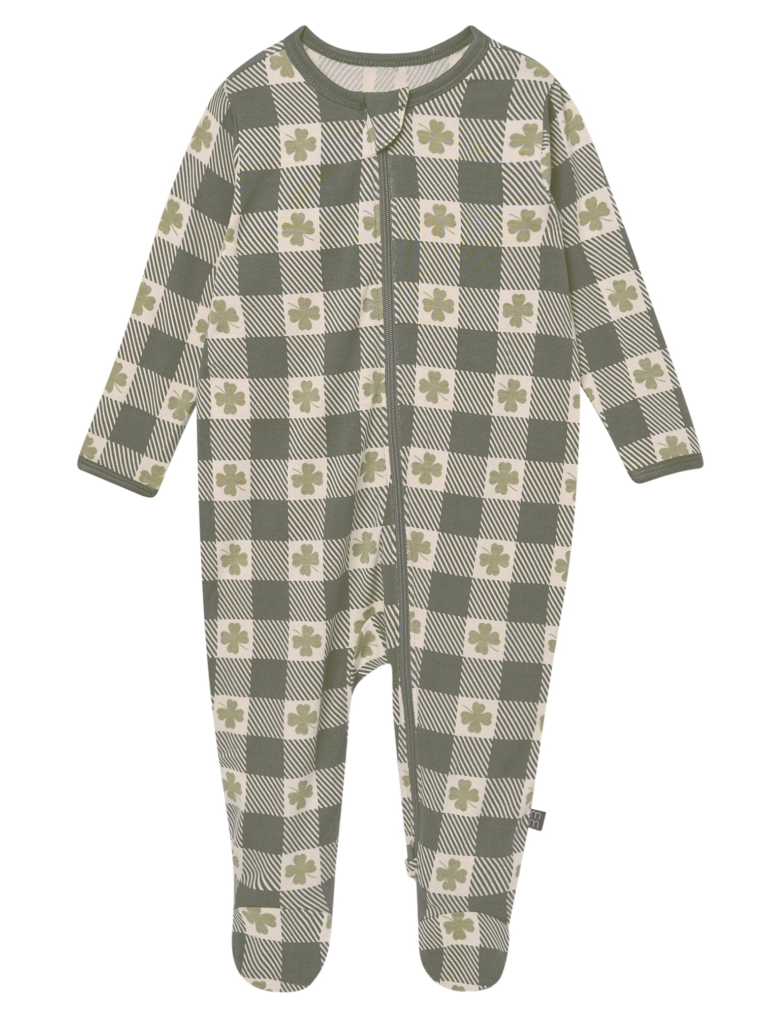Modern Moments by Gerber Baby Neutral Viscose St. Patrick's Two-Way Zip Sleep 'N Play Footed Pajamas, Sizes Newborn - 6/9 Months