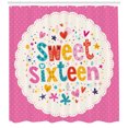 thumbnail image 3 of Ambesonne Retro Shower Curtain, Joy Anniversary, 69"Wx84"L, Multicolor, 3 of 3