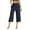 Navy, variant on XIAONU Womens Pants pleasure Wide High Waist Exercise Capris Pants Sporty Yoga Pants Wide-Leg Cropped Pants With Pockets