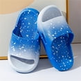 thumbnail image 2 of WUANDIXFA House Slippers for Kids Flip Flops for Girls Cute Shoes Cloud Slides Shower Slippers Bathroom Pool Sandals Boys Comfy Thick Sole Slippers Summer Non-Slip Beach Shoes Blue,US 5.5, 2 of 5