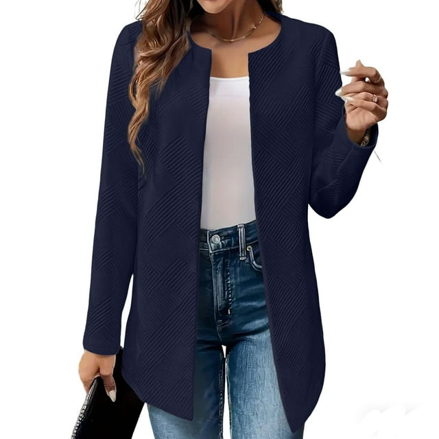Tranfacy Womens Winter Coats, Womens Fleece Coats, Solid Color Button Front Knit Cardigan with Pockets for Casual Comfortable