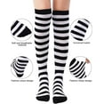 thumbnail image 2 of 3 Pairs Womens Striped Long Socks, Christmas Over Knee Socks, Elf Socks for Women Cosplay Party, Birthday Gift, 2 of 5