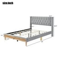 thumbnail image 6 of Upholstered Platform Bed with Rubber Wood Legs,No Box Spring Needed, Linen Fabric,Queen Size-Gray, 6 of 9