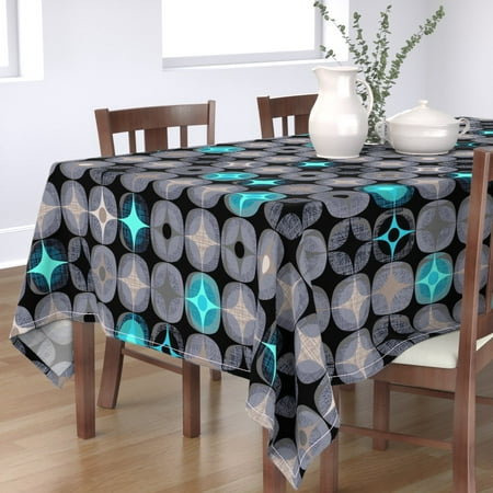 

Cotton Sateen Tablecloth 70 x 108 - Dark Star Night Sky Space Constellation Cosmos Zodiac Print Custom Table Linens by Spoonflower