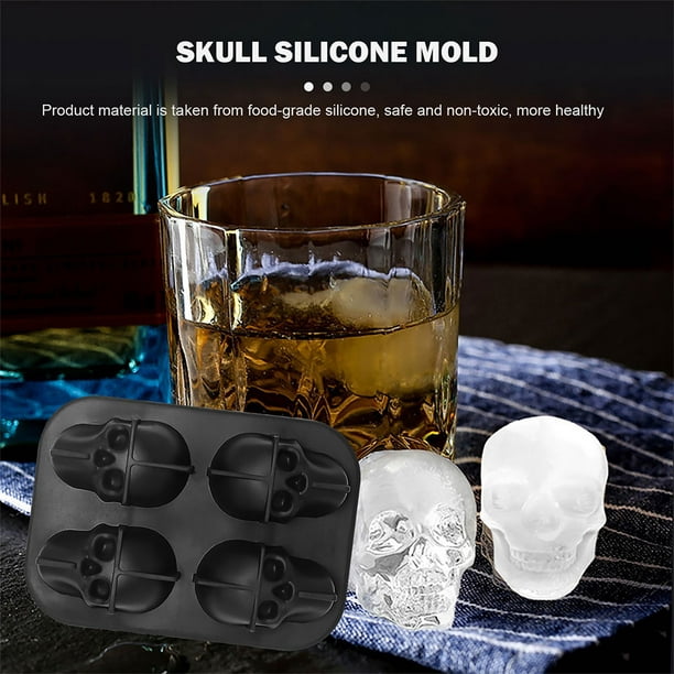 Wilton Halloween Skull Ice Cube Shot Glass Mold Silicone Party 8