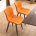 thumbnail image 2 of Kidol & Shellder Upholstered Dining Chair Set of 2 Washable PU Fuax Leather Living Room Side Chairs, Orange, 2 of 7