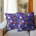 thumbnail image 6 of Halloween Purple Throw Pillow Covers 18x18 inch 2 Packs Humour Pumpkins Ghost Skeleton Bat Web Decorative Pillowcase Holiday linen Pillow Cases for Home Sofa Porch Outdoor Decor, 6 of 6