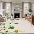 thumbnail image 2 of Area Rug 72×108in, St. Patrick's Day Shamrock Floral Floor Carpet Living Room Rug, Irish Plant Clovers Leaves Non-Slip Welcome Mat Indoor Rugs for Bedroom Dining Room, 2 of 9