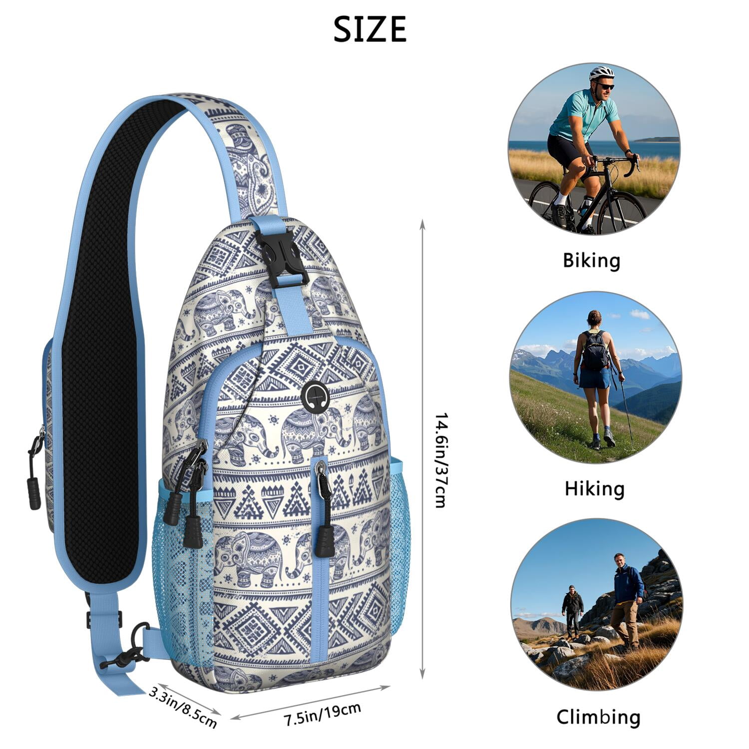 Delicate Butterfly and Floral Design Shoulder Bag – Artistic Print, Adjustable Strap, Durable Stitching – Garden Style Daypack