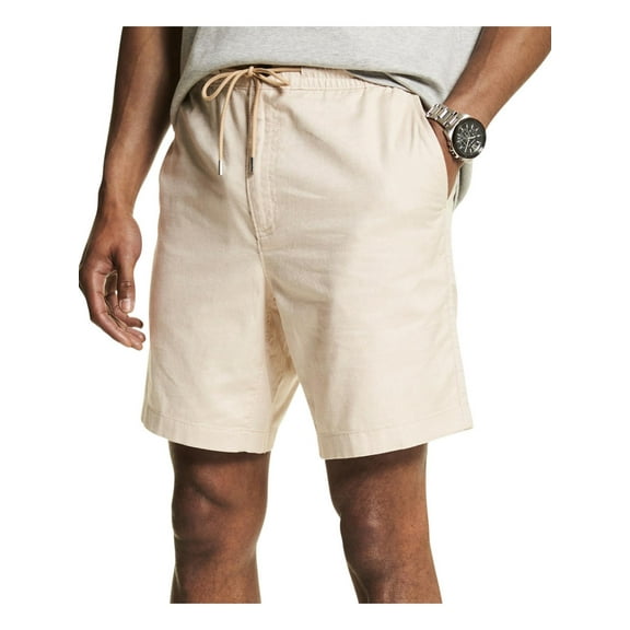 Michael Kors Mens Regular Fit 8" Inseam Khaki Shorts