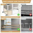 thumbnail image 6 of PETSCOSSET Chicken Coop,  Large Wooden Chicken House with Run, Wheels, Roof, 6 of 8