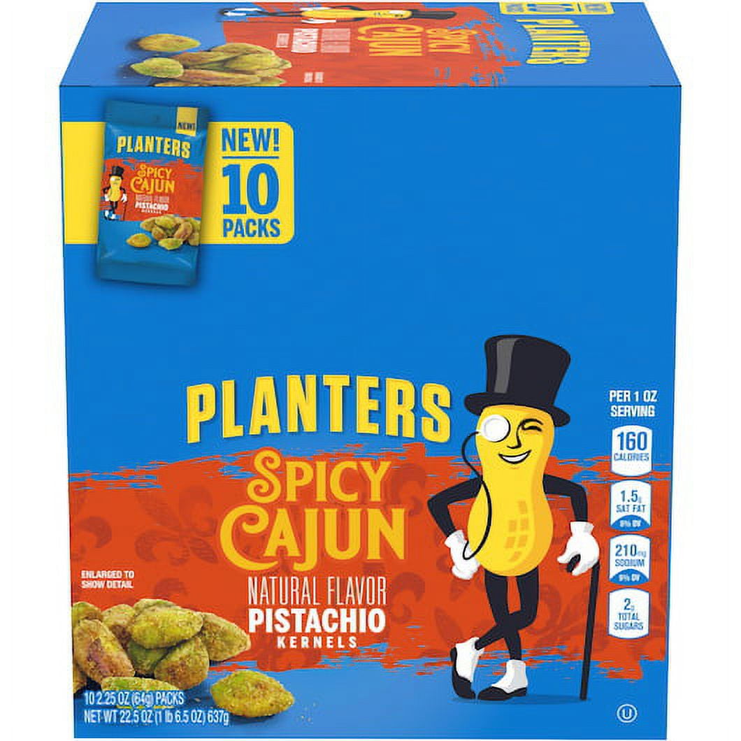 (Price/Case)Planters Spicy Cajun Pistachio, 2.25 Ounces, 10 per box, 3 per case