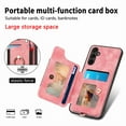 thumbnail image 6 of SaniMore for Samsung Galaxy A54 5G Wallet Case, [RFID Blocking] Elastic Card Slot Vehicle Magnetic PU Leather Ring Holder & Lanyard Stand Money Pocket Cover for Samsung A54 5G, Pink, 6 of 12