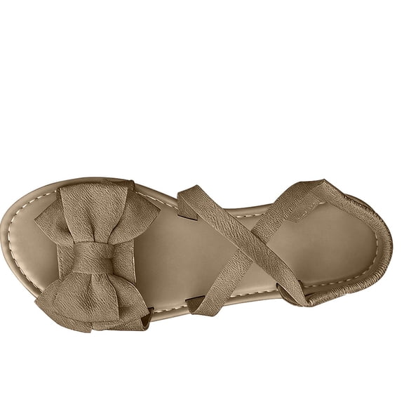 HBGVBA Womens Beach Sandals Summer Versatile Bowknot Flat Sole Soft Sole Outdoor Casual Lightweight Vacation Shoes 36