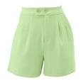 thumbnail image 5 of Women's High Waist Wide Leg Shorts Dressy Casual With Side Pockets Comfortable Summer Fashion Stretchy Trendy Lounge Outfits Green L Size, 5 of 6