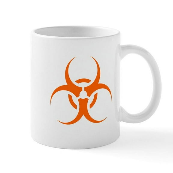 CafePress - Orange Biohazard Symbol Mugs - 11 oz Ceramic Mug - Novelty Coffee Tea Cup