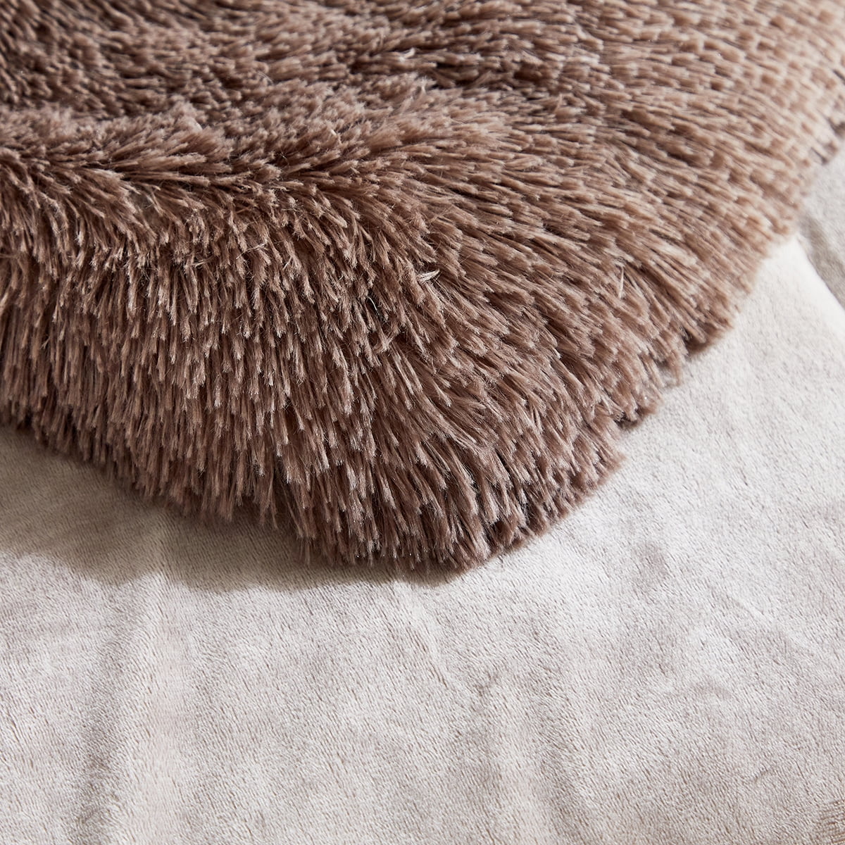 Wajade Ombre Shaggy Duvet Cover Comforter Cover Set Fluffy Fuzzy Faux Fur Bedding Set ,No Fill(1 Duvet Cover + 2 Pillow Shams, Coffee Ombre, Full Size)
