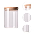 thumbnail image 4 of Tarro de cristal transparente de 250 ml, recipiente hermético para almacenar alimentos como té, café, azúcar y sal (6,5 x 10 cm, con tapa de bambú)., 4 of 7