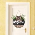 thumbnail image 3 of Yuarrent Cartel de bienvenida con estampado de leopardo para puerta delantera, decoración de porche al aire libre, cartel de granja para decoración de Kits de decoración para fiestas Yuarrent HA038474-00, 3 of 6