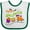 White and Green, variant on Inktastic Happy Halloween- train with pumpkins, bats, cat,and ghost Boys or Girls Baby Bib