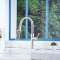 thumbnail image 4 of Boyel Living 4-function Single Handle Kitchen Faucet with Pull -down Spout,Kitchen Sink Faucets with Base Plate Suit to 1 or 3 Holes in Brushed Nickel, 4 of 9