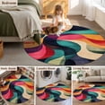 thumbnail image 5 of Round Rugs 3Ft, Colorful Geometric Round Area Rug Washable Indoor Throw Carpet, Modernism Abstract Aesthetics Small Non Slip Circle Rug for Bedroom Living Room Home Decor Aesthetic, 5 of 8