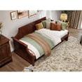 thumbnail image 2 of Pemberly Row Mid-Century Solid Wood Twin Daybed with Curved Backboard in Walnut, 2 of 12