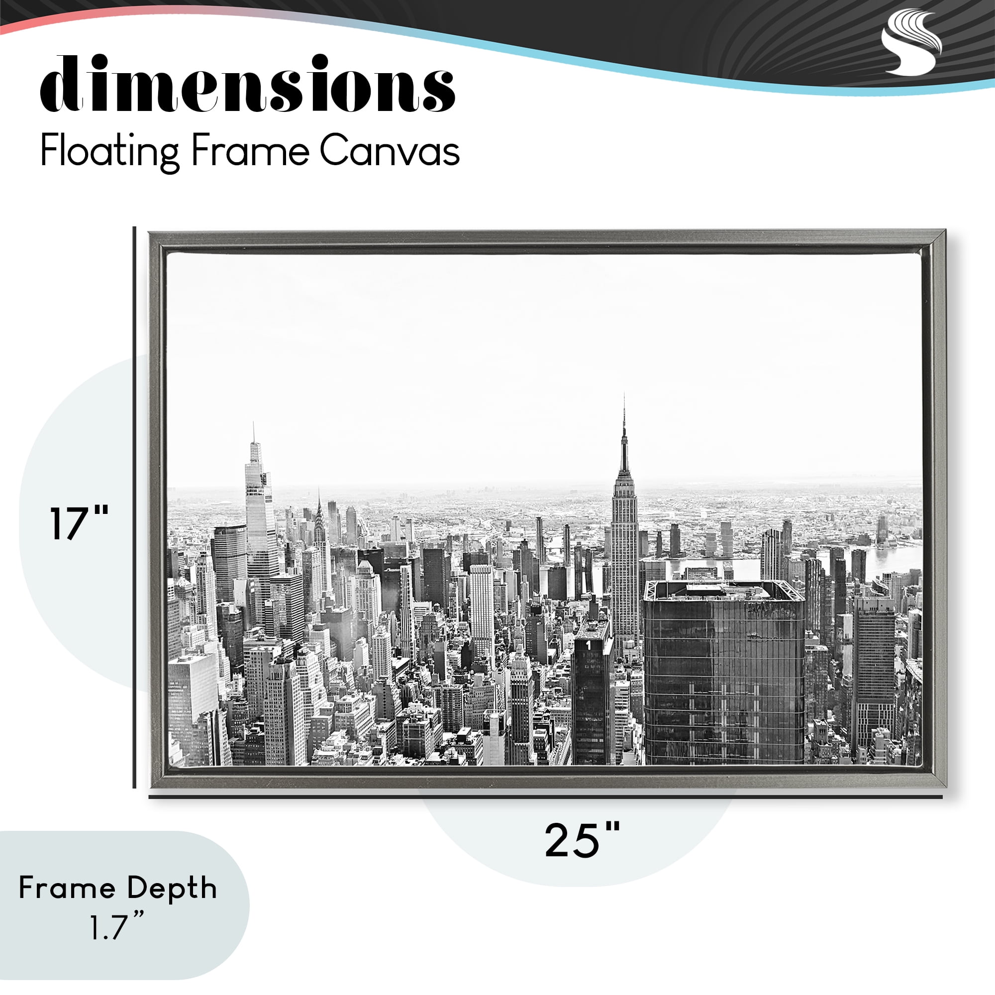 Stupell Industries New York City Scape View Gray Framed Floater Canvas Wall Art, design by Kali Wilson