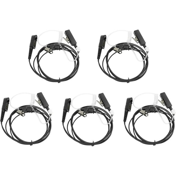 5Pack XPR3300e XPR3500e Earpiece Surveillance headset Earphone Earhook Acoustic Tube with PTT Mic Compatible with XPR3300 XPR3500 XPR3000 DP2400 DEP550 DEP570 DP3441 MTP3000 MTP3100 XiR P6600