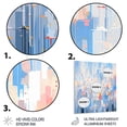 thumbnail image 3 of Designart "Interlocking Perspectives Blue Pink Fusion" Cubism Metal Art Living Room, 3 of 5