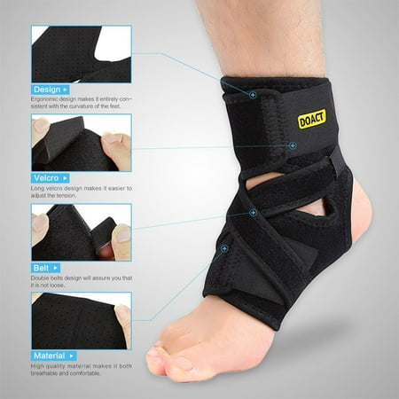 Breathable Ankle Brace,Adjustable Compression Neoprene Foot Drop Orthosis Corrector Brace for Sports Injuries Pain