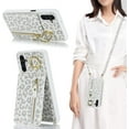 thumbnail image 2 of Samsung Galaxy A13 5G/A04S Phone Case for Women with Card Holder,Samsung A13 Case Wallet Crossbody Lanyard with Strap,Credit Card Slots Kickstand Case with Ring Holder,White Leopard, 2 of 16