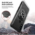 thumbnail image 5 of Compatible for AT&T Maestro 3 Case w/Tempered Glass Screen Protector [Military Grade] Ring Car Mount Kickstand Shockproof Hard Phone Case - Black, 5 of 7