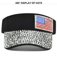 thumbnail image 3 of Women Casual American Flag Point Drill Baseball Cap Fashion Sequin Baseball Cap Ajustable Peaked Cap Outdoor Sports Couple Hats Adjustable Curved Brim Hats Sun, 3 of 7